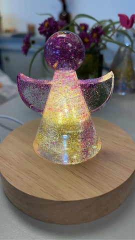 Glitter Filled Guardian Angel Nightlight