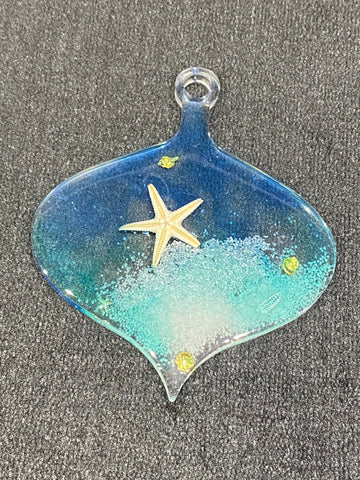 Blue Ocean Themed Suncatcher with Starfish