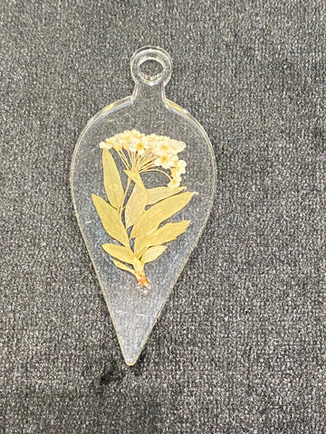 Transparent Suncatcher with Dried White Flowers