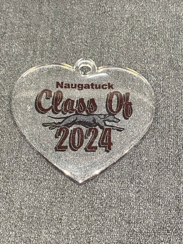 Heart Shaped Class of 2024 Graduation Suncatcher