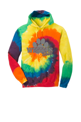 Western Tye Dyed Rainbow Youth and Adult Hoodie