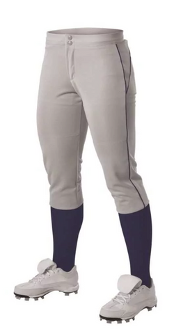 Alleson Fastpitch Girl's Piped Pants w/Belt Loops