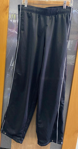BADGER SPORT Ladies Black Polyester Track Pants w/ Zippers & Snaps