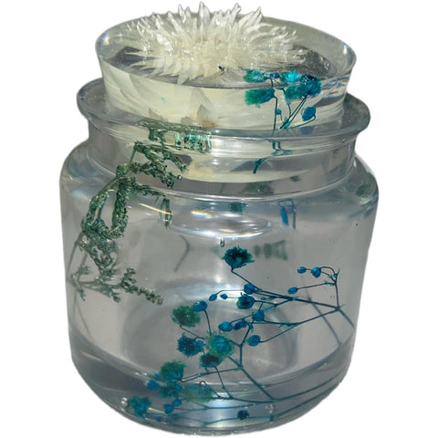 Large Jar With Blue and Green Flowers