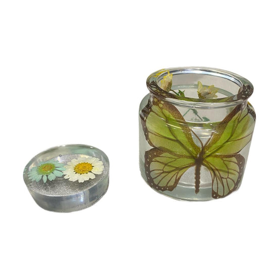 Large Jar With Butterfly & Daisies