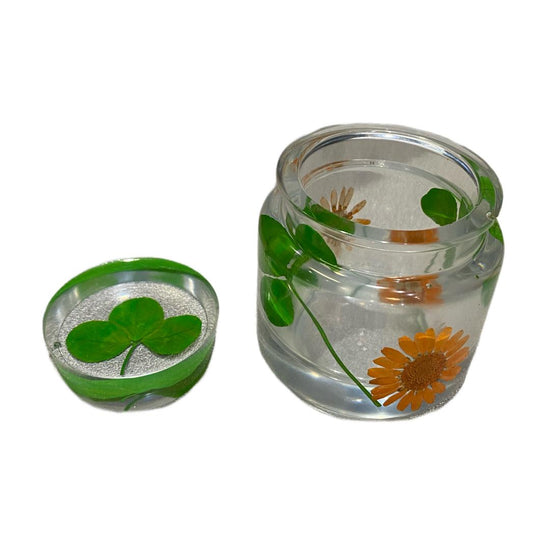 Small Jar with Clover & Flower