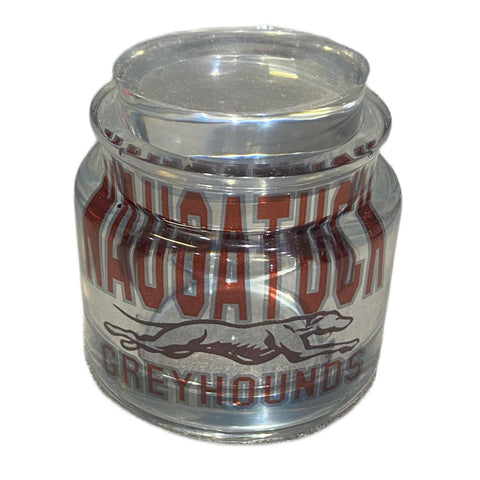 Small Jar with Naugatuck Greyhounds Wording Inlay