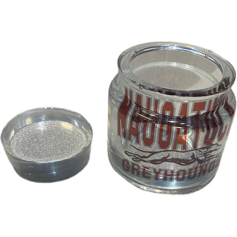 Small Jar with Naugatuck Greyhounds Wording Inlay