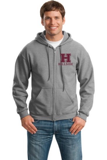 Hillside Adult Unisex Full Zip Hooded Sweatshirt